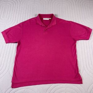 Vintage Levi's Polo Shirt Mens XL Magenta Pink Single Stitch Embroidered